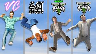 Evolution Of Ragdoll Falling From the Highest Points in All GTA Games