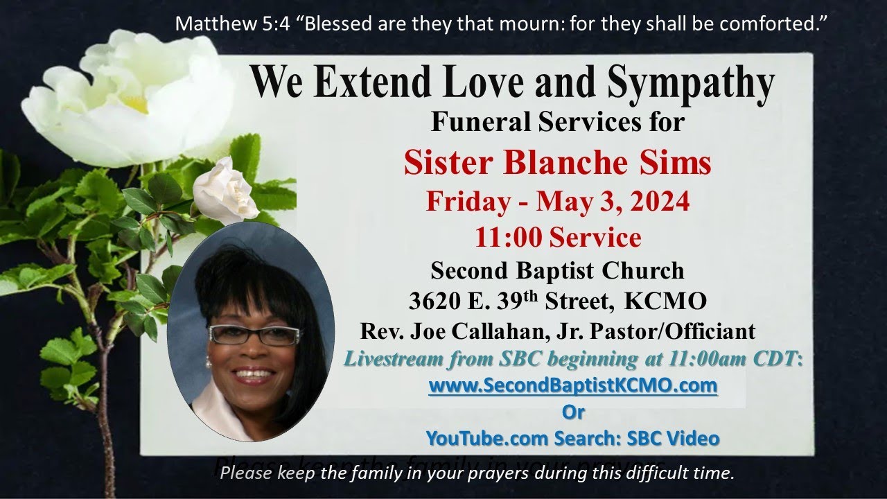 Sister Blanche Sims Homegoing Services - Friday - May 3, 2024 - YouTube
