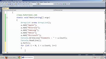 Array Sorting & Removal Using Array Class In C#.NET Tamil