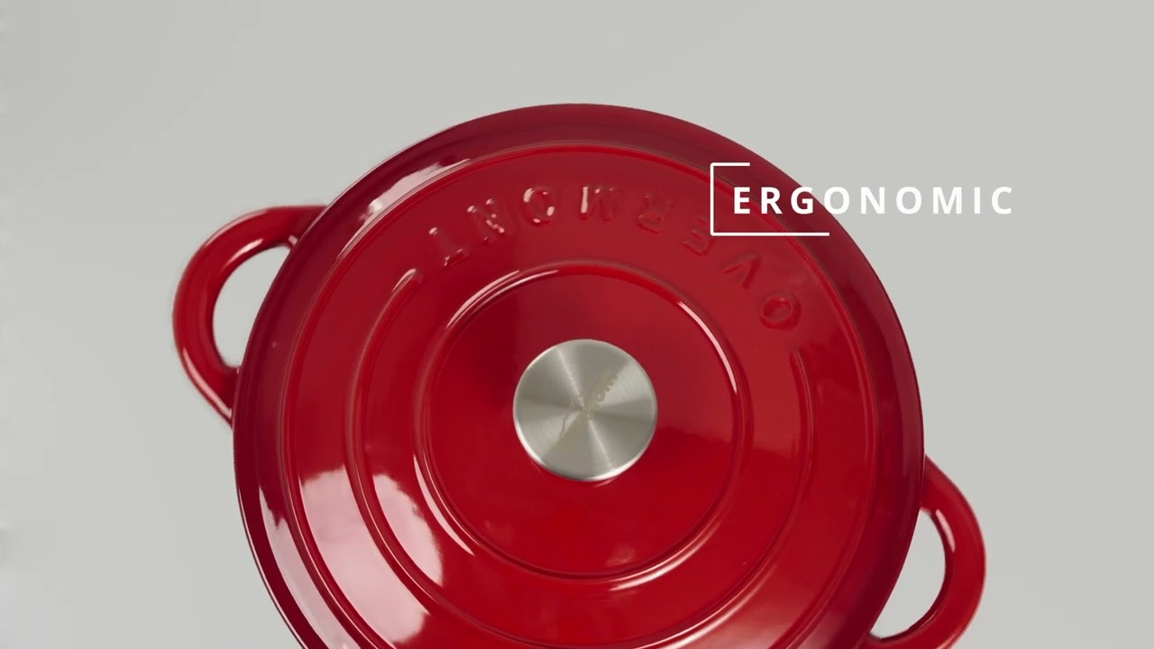 Overmont Enameled Cast Iron Dutch Oven