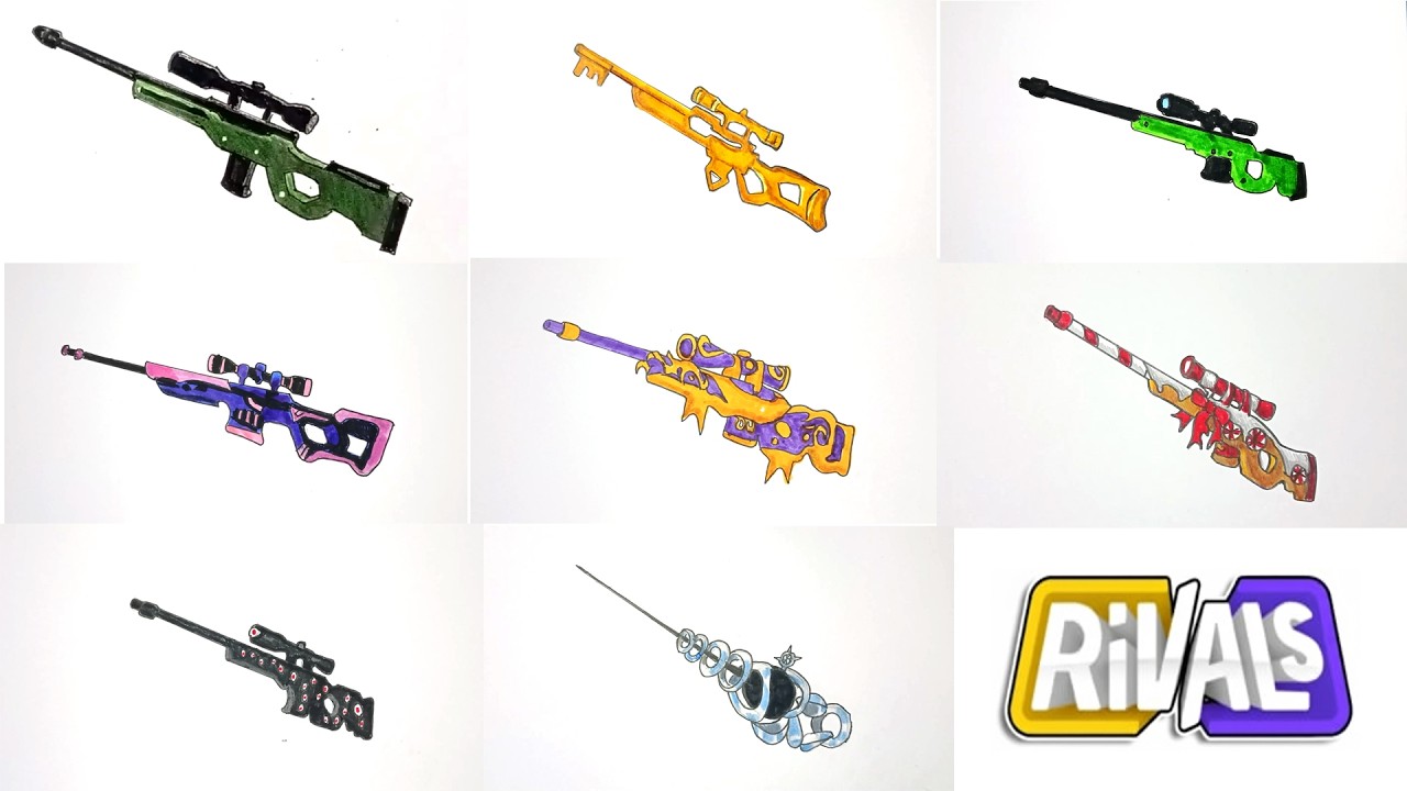 (DRAWING) All Sniper skins video recap drawing tutorial ROBLOX RIVALS ...