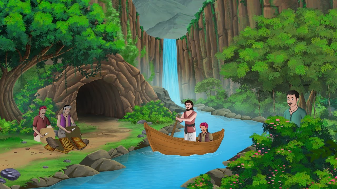 नदी की गुफा का रहस्य | Jhuth Ki Gufa | cartoon | moral story | Hindi Kahani