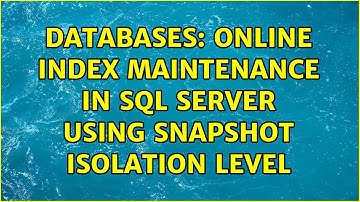 Databases: Online index maintenance in SQL Server using SNAPSHOT isolation level