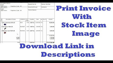 Stock Item Image in invoice || print stock item image on invoice @TallyTdlSolution