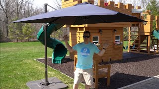 ✅ 8ft Square Cantilever Umbrella - Bluu Sycamore -  Patio Deck Pool Backyard - Unboxing and Features