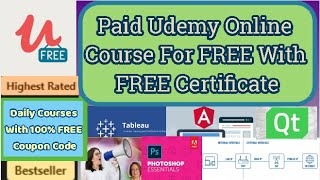 Highest Rated Paid Udemy Online Course For Free With Free Certificate 4 November 2020
