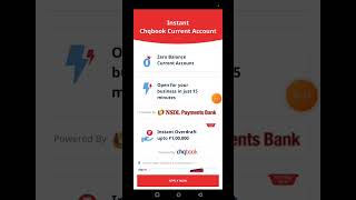 Chqbook NSDL payment bank zero balance Current Account open online