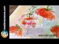 watercolor painting : floral with flat brushes