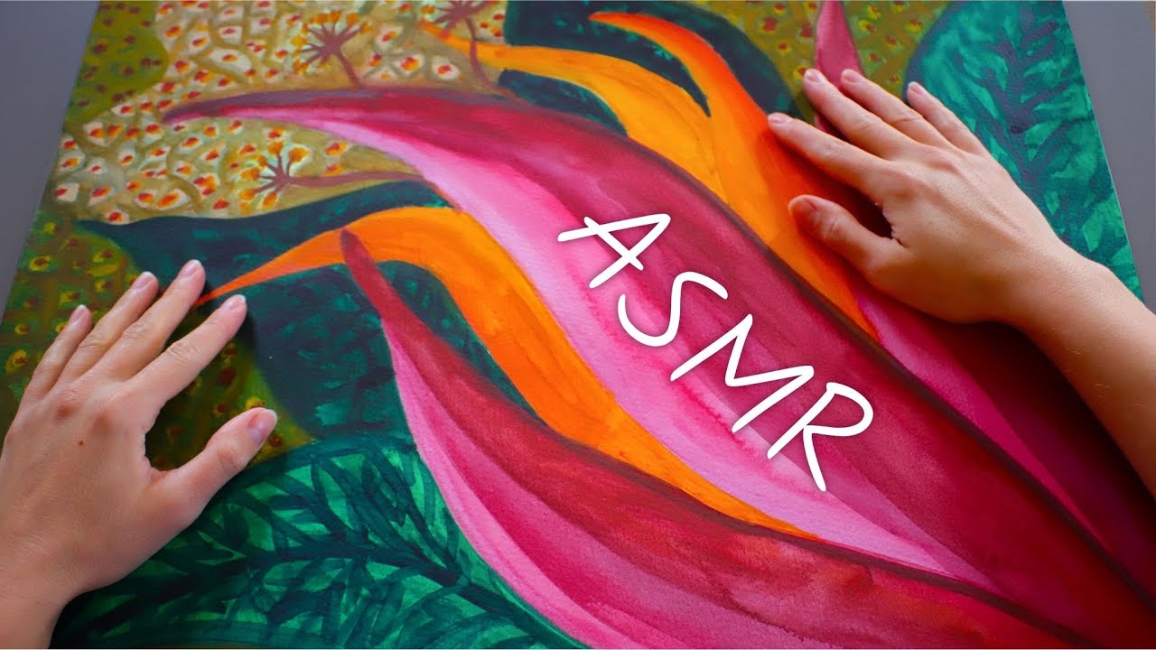 ASMR Ich zeige dir meine GEMALTEN BILDER🥰🎨 (ACRYL- & AQUARELL) | ASMR SHOW & TELL | GEFLÜSTERT