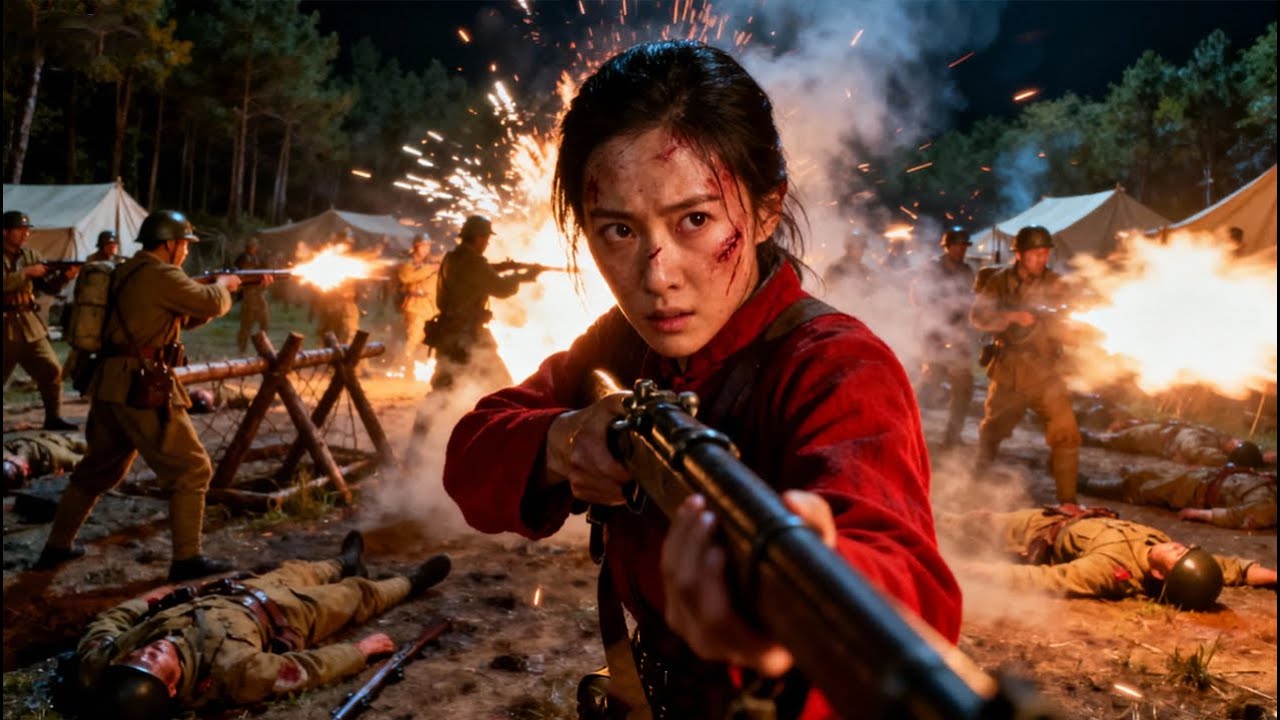 【FULL MOVIE】日軍夜襲八路軍營地，女戰士一人全殲入侵者，俐落收槍