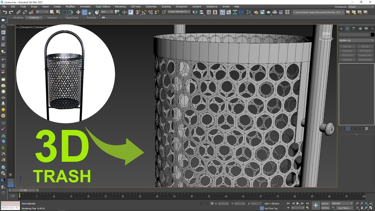 Técnicas de Modelagem 3D: Criar Cesto Metálico de Chapa Perfurada no Autodesk 3ds Max