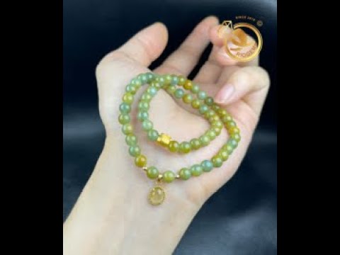 Chuỗi Cổ LAM NGỌC điểm bông xanh đậm 10mm