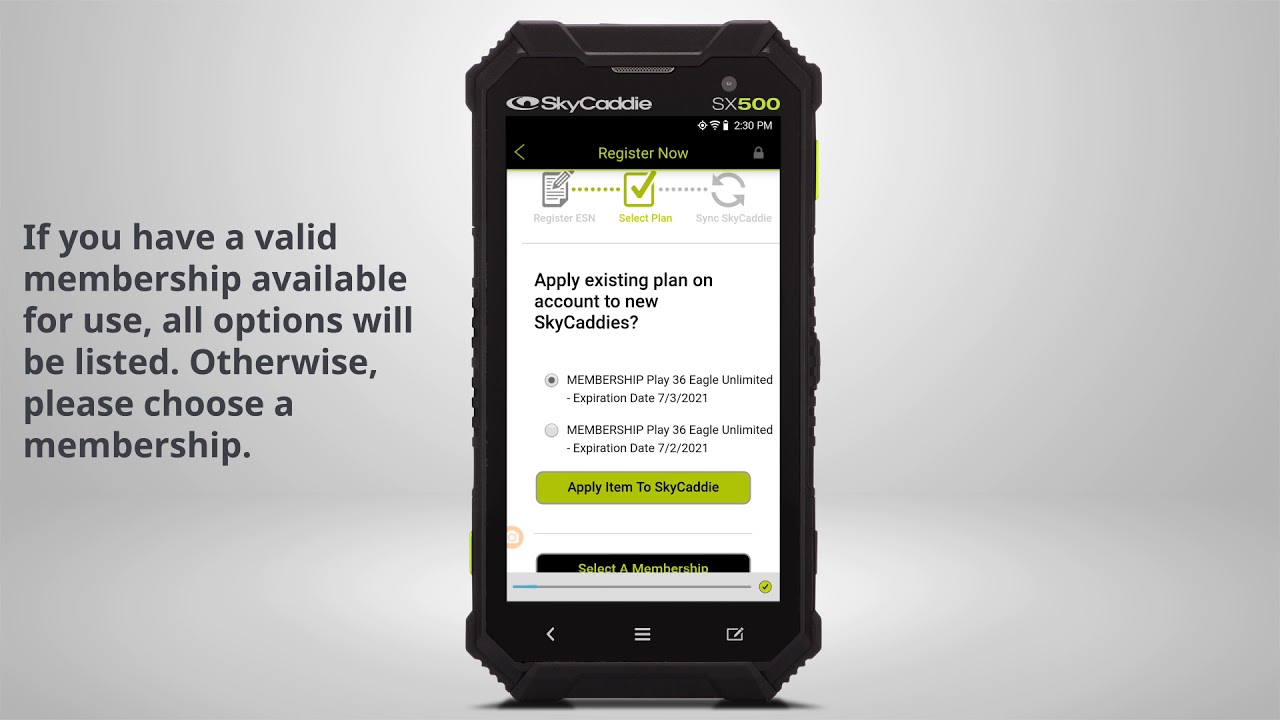 SkyCaddie SX500 Existing Customer Registration - YouTube