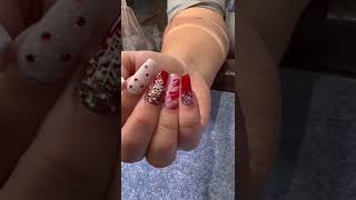 Awesome Christmas nail designs | coffin shape nails #shorts #nails