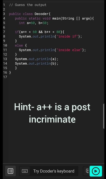 Guess the output of the java program. programming videos Java. java ...