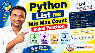Information Max vs min vs count vs index function | complete python course in hindi @CodeWithHarry @Deepaktech39 Update