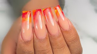 HOW TO: Fall Inspired Marble Ombre Nails | Refill after 8 weeks!