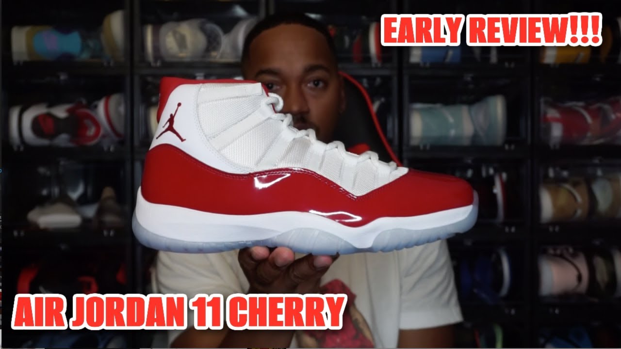 FIRST LOOK AIR JORDAN 11 CHERRY EARLY REVIEW YouTube