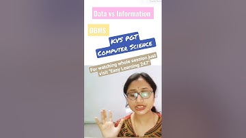 #kvspgtcomputerscience #dbms #pgtcomputerscience #datavsinformation
