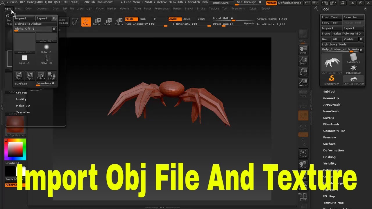 can an obj be import to zbrush 4r6