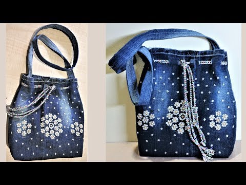 How to Make Hand Purse Using Cardboard, Denim and Jute Cloth? : 10