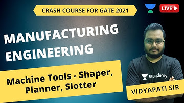 L53 | Machine Tools - Shaper, Planer, Slotter | Manufacturing Engineering | GATE/ESE 2021 Exams