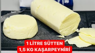 1 LİTRE SÜTTEN 1,5 KG KAŞAR PEYNİRİ   EVDE YAPILACAK EN EKONOMİK SAHTE PEYNİR TARİFİ Nurmutfagi