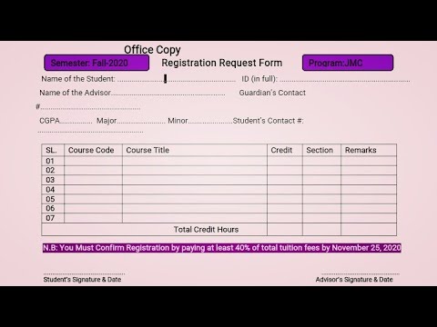 How to Fill up Registration Form? | Dept. of Journalism & Mass Communication | NUBTK