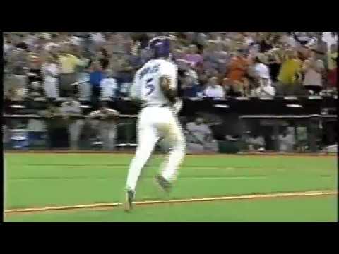 Tony Womack homerun caught by fan (Mark Strawn)