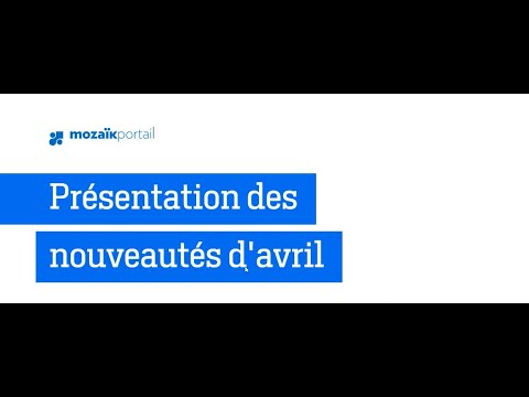 Mozaïk Portail, les nouveautés d'avril 2020 (Clientèle jeune)