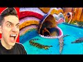 PRIMITIVE BUILDING UNDERGROUND TUNNEL WATER SLIDE PARK Into SWIMMING POOL HOUSE (Try Not To Say WOW)