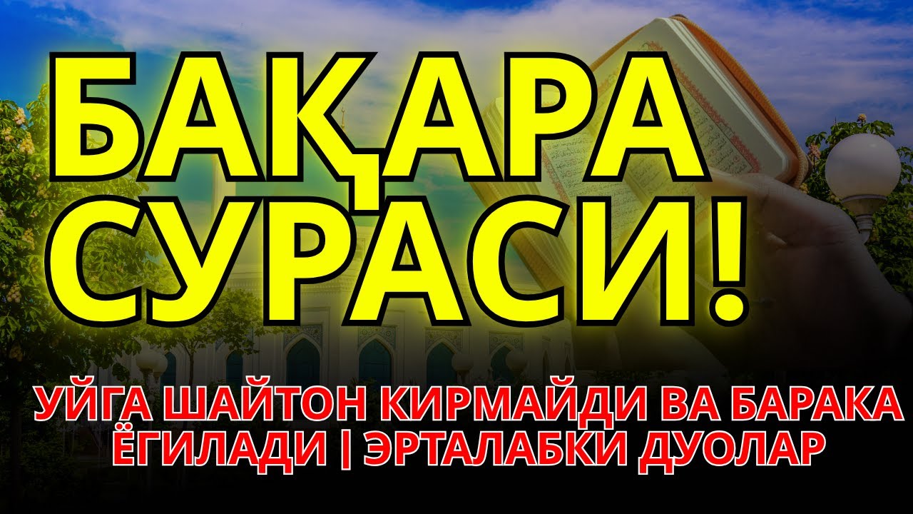 БАҚАРА СУРАСИ! УЙГА ШАЙТОН КИРМАЙДИ ВА БАРАКА ЁГИЛАДИ | ЭРТАЛАБКИ ДУОЛАР