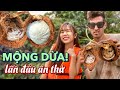 How NOT to open SPROUTED COCONUTS & Taste Test (Coconut Pulp) Ăn Mộng Dừa