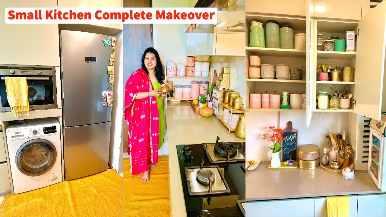 Rental Friendly Indian Makeover & Organised ❤️ Small Kitchen CABINET Tour ideas Tips