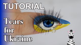 Tears For Ukraine | Acrylic & Gel Nail Art Tutorial