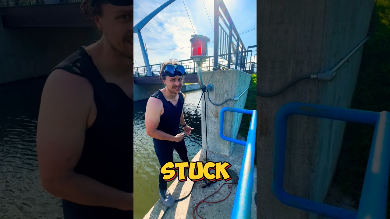 EPIC FAIL: Magnet Fishing Gone Wrong! Watch Me Dive In to Rescue My Stuck Magnet! 