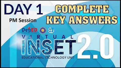 DepEd VINSET 2.0 Day 1 PM Session (Exit Quizzes Key Answers)