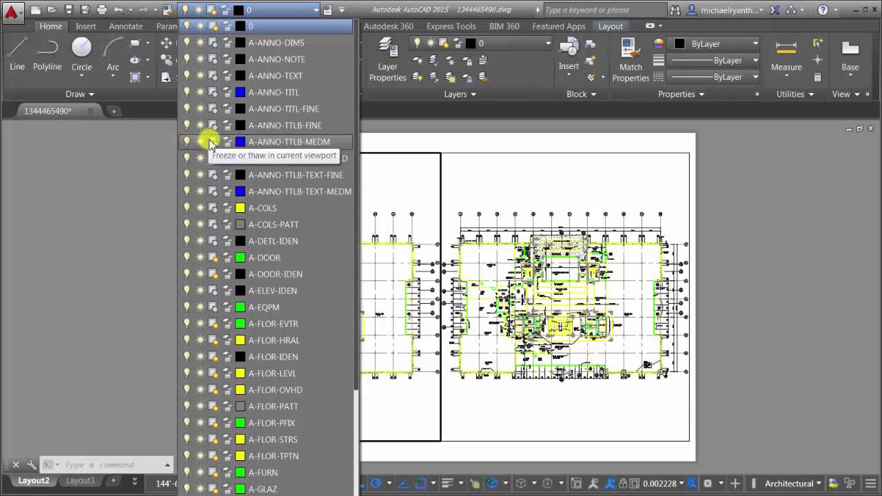 How Do I Freeze A Viewport Layer?