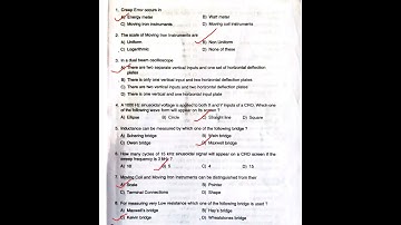 Inspector of Legal Metrology Exam 2023 Answers| Basics of Electronic Measurement System & Computer