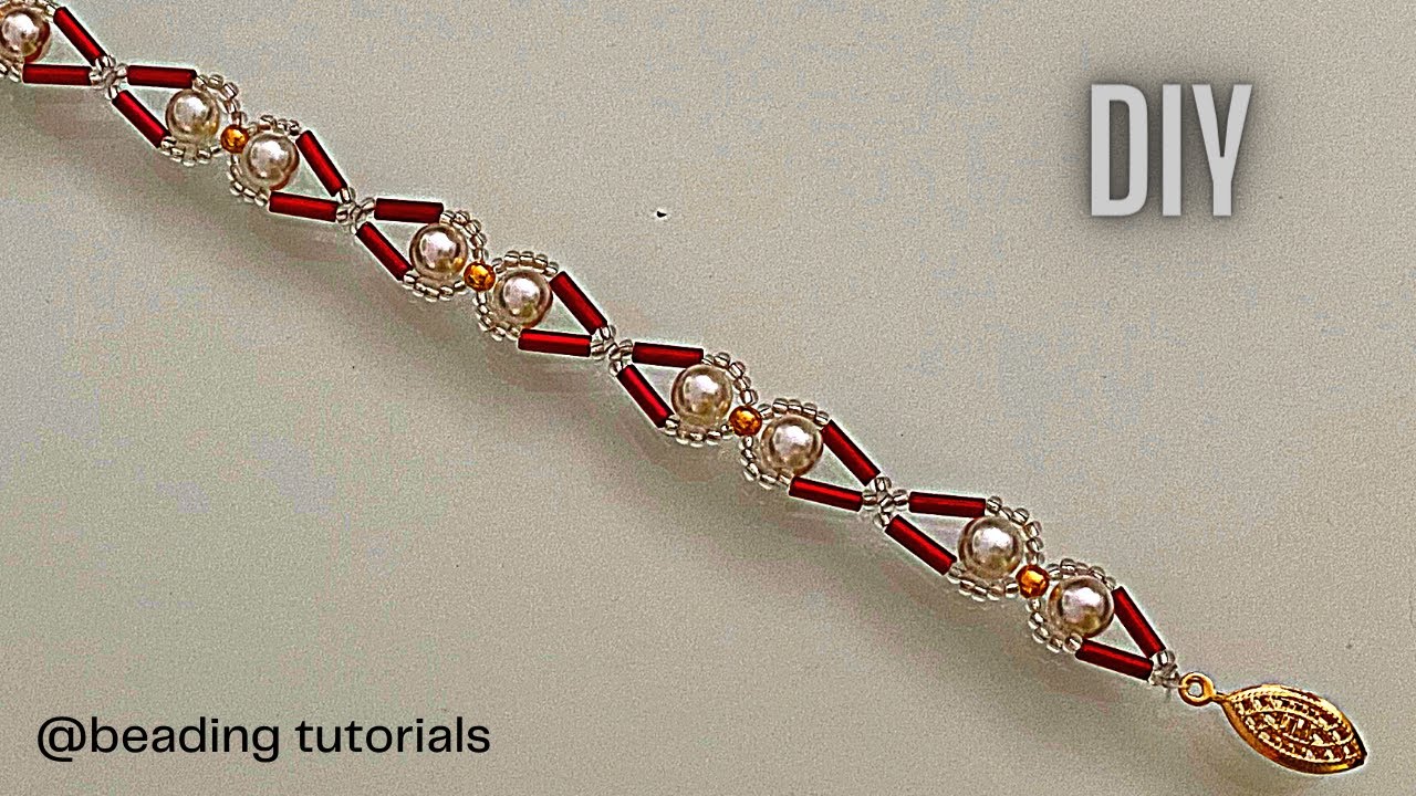 Gorgeous bracelet with bugle beads How to make beaded jewelry Beading tutorial