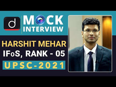 IFos Topper Harshit Mehar, Rank - 5 (UPSC IFoS 2021) | Mock Interview | Drishti IAS English – Watch On YouTube