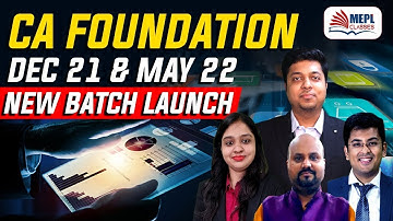 CA Foundation Dec21/May22 New Batch Launch | Mohit Agarwal | MEPL classes
