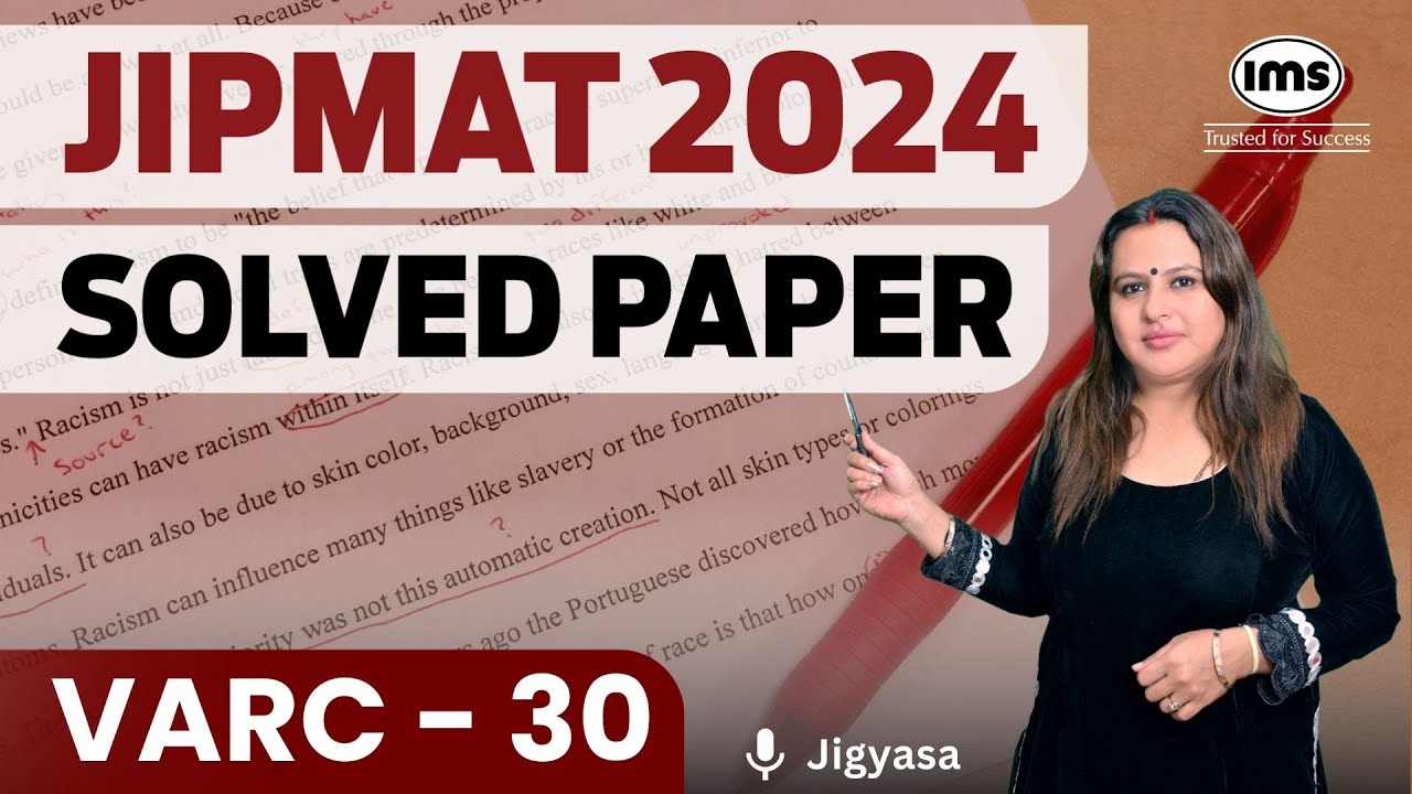 JIPMAT 2024 PYQs | Verbal Ability & Reading Comprehension - 30 | Jigyasa Mehendiratta