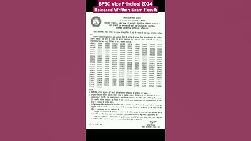 BPSC Vice Principal 2024 Written Exam Result Released #bpsc #viceprincipal #writtenexamresult #exam