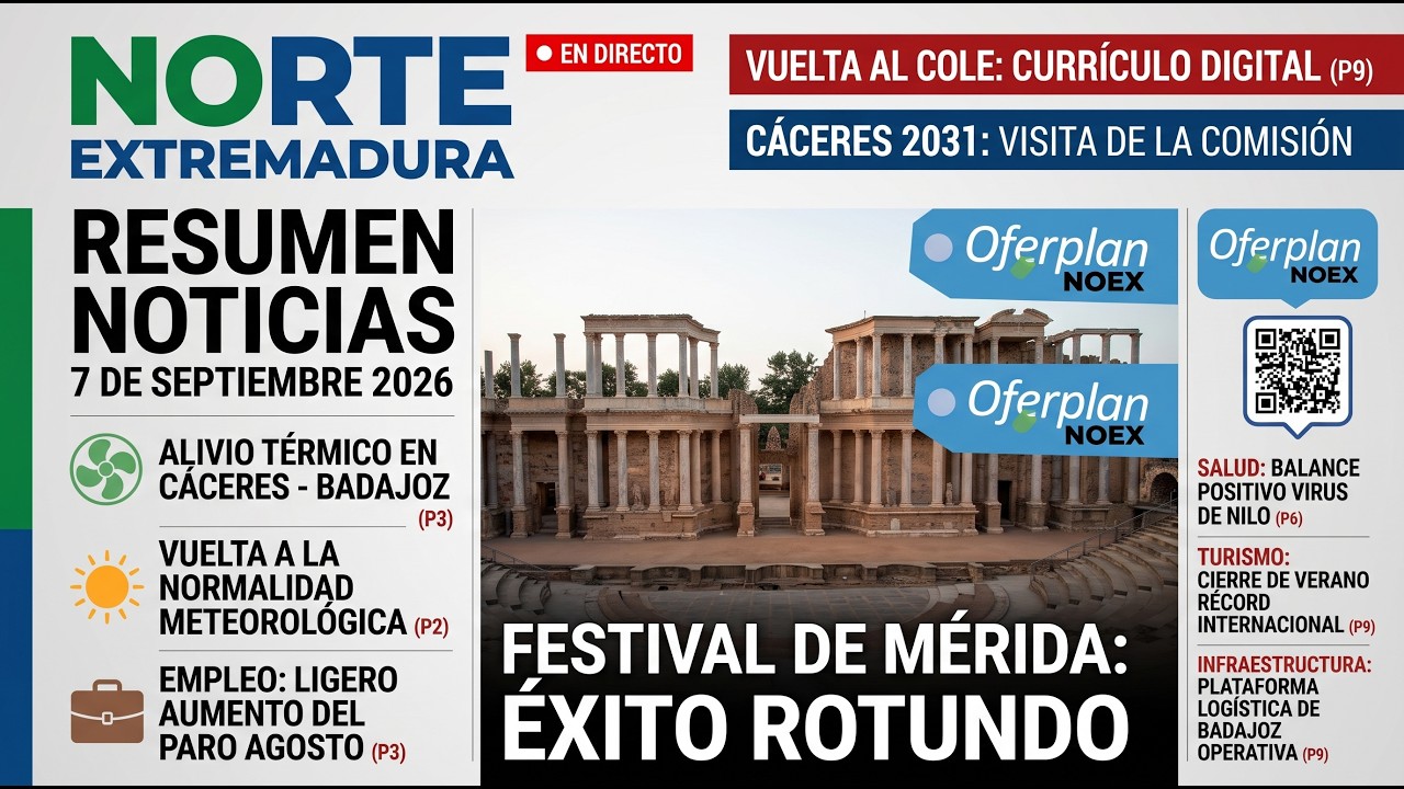 Noticias Extremadura hoy 7 septiembre 2026 NOEX