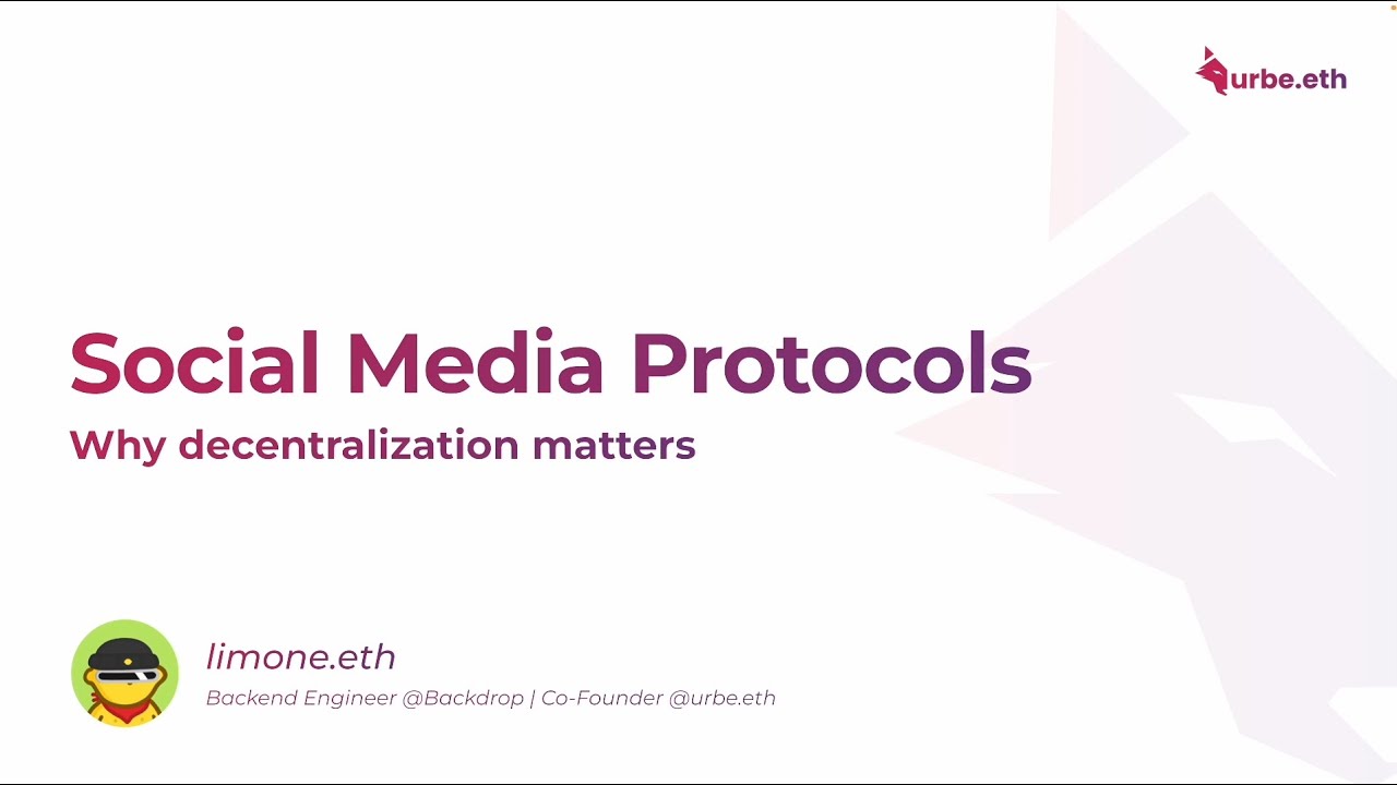 "Decentralized Social Networks" by limone.eth || Urbe for Students (ENG)