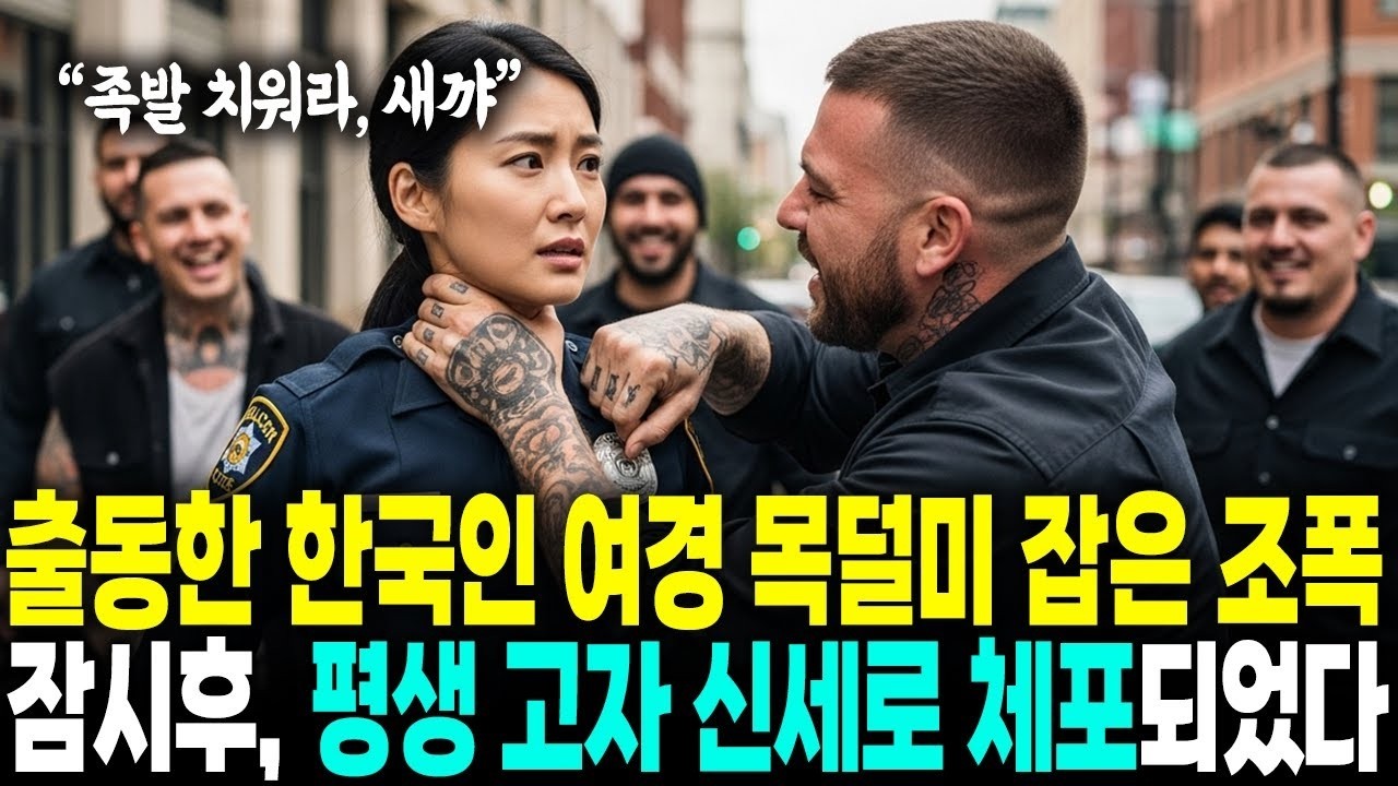 출동한 707특임단 특전사 여군 출신 한국인 경찰 목덜미를 잡은 겁 없는 미국 조폭의 최후