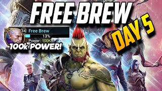 FREE BREW is crushing it! 100k+ Power | Free to Play Day 5 | RAID SHADOW LEGENDS