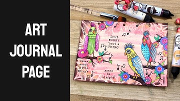 Art journal page with products from the Art by Marlene Signature Collection