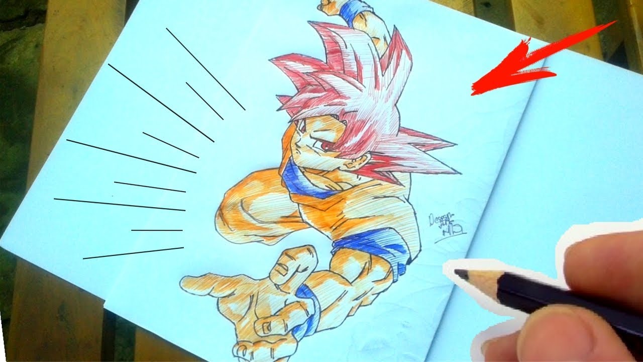 Como Desenhar Goku God ( Deus) - How To Draw Goku God ( Passo a